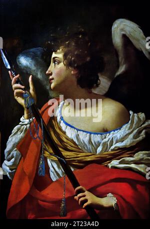 Engel mit Speer, 1627, Simon, Vouet, Museum, Italien, ( Simon Vouet, 1590 - 1649 Frankreich, Maler.) Von Ludwig XIII. Zum Premierminister Peintre du ROI in Frankreich berufen Stockfoto