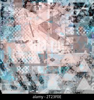 Abstrakter Hintergrund mit geometrischen Elementen mit Grunge-Effekt Stockfoto