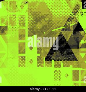 Grüne abstrakte Vorlage mit geometrischen Elementen Stockfoto