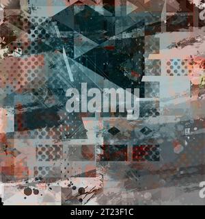 Abstrakter Hintergrund mit geometrischen Elementen mit Grunge-Effekt Stockfoto