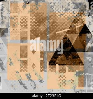Abstrakter Hintergrund mit geometrischen Elementen mit Grunge-Effekt Stockfoto