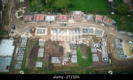 Ein Luftbild von der Baustelle in Yorkshire Stockfoto