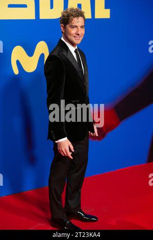 Madrid, Spanien. Oktober 2023. Rosanna Zanetti und David Bisbal nehmen am 16. Oktober 2023 an der Dokumentarpremiere „Bisbal“ im Circulo de las Bellas Artes in Madrid Teil (Foto: Oscar Gonzalez/SIPA USA) Credit: SIPA USA/Alamy Live News Stockfoto