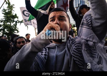 Szenen aus einem Protest gegen das freie Palästina in Birmingham, Großbritannien. 15-10-2023 Stockfoto