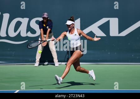 Monastir, Monastir, Tunesien. Oktober 2023. Iryna Shymanovich in Aktion während der JASMIN OPEN MONASTIR - Monastir - Damen Tennis, WTA250 (Bild: © Mathias Schulz/ZUMA Press Wire) NUR REDAKTIONELLE VERWENDUNG! Nicht für kommerzielle ZWECKE! Quelle: ZUMA Press, Inc./Alamy Live News Stockfoto