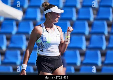 Monastir, Monastir, Tunesien. Oktober 2023. Iryna Shymanovich in Aktion während der JASMIN OPEN MONASTIR - Monastir - Damen Tennis, WTA250 (Bild: © Mathias Schulz/ZUMA Press Wire) NUR REDAKTIONELLE VERWENDUNG! Nicht für kommerzielle ZWECKE! Quelle: ZUMA Press, Inc./Alamy Live News Stockfoto