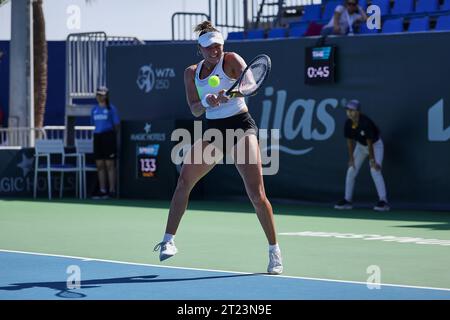 Monastir, Monastir, Tunesien. Oktober 2023. Iryna Shymanovich in Aktion während der JASMIN OPEN MONASTIR - Monastir - Damen Tennis, WTA250 (Bild: © Mathias Schulz/ZUMA Press Wire) NUR REDAKTIONELLE VERWENDUNG! Nicht für kommerzielle ZWECKE! Quelle: ZUMA Press, Inc./Alamy Live News Stockfoto