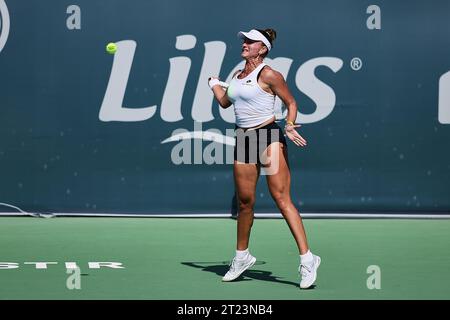 Monastir, Monastir, Tunesien. Oktober 2023. Iryna Shymanovich in Aktion während der JASMIN OPEN MONASTIR - Monastir - Damen Tennis, WTA250 (Bild: © Mathias Schulz/ZUMA Press Wire) NUR REDAKTIONELLE VERWENDUNG! Nicht für kommerzielle ZWECKE! Quelle: ZUMA Press, Inc./Alamy Live News Stockfoto