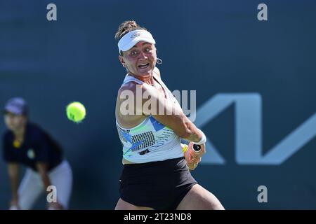 Monastir, Monastir, Tunesien. Oktober 2023. Iryna Shymanovich in Aktion während der JASMIN OPEN MONASTIR - Monastir - Damen Tennis, WTA250 (Bild: © Mathias Schulz/ZUMA Press Wire) NUR REDAKTIONELLE VERWENDUNG! Nicht für kommerzielle ZWECKE! Quelle: ZUMA Press, Inc./Alamy Live News Stockfoto