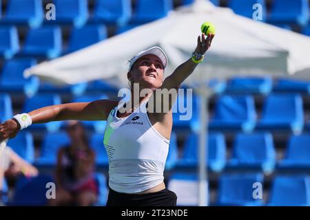 Monastir, Monastir, Tunesien. Oktober 2023. Iryna Shymanovich in Aktion während der JASMIN OPEN MONASTIR - Monastir - Damen Tennis, WTA250 (Bild: © Mathias Schulz/ZUMA Press Wire) NUR REDAKTIONELLE VERWENDUNG! Nicht für kommerzielle ZWECKE! Quelle: ZUMA Press, Inc./Alamy Live News Stockfoto