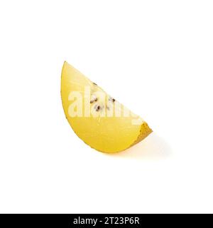 Golden Kiwi auf weißem Hintergrund Stockfoto