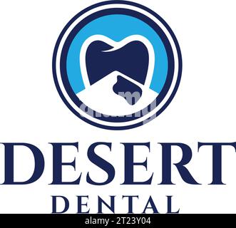 Modernes DESERT DENTAL Tooth Mountain-Logo Stock Vektor