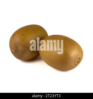 Golden Kiwi auf weißem Hintergrund Stockfoto