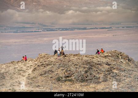 MT John, tekapo, canterbury, Neuseeland mit Blick auf das mckenzie Viertel Stockfoto