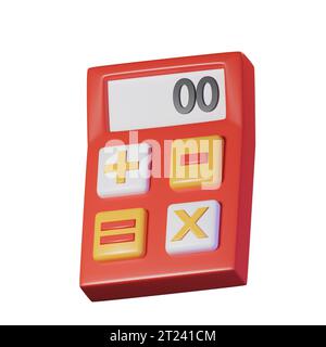 Rechner, E-Commerce-Artikel. Isoliert auf weißem Hintergrund. 3D-Abbildung. Hohe Auflösung Stockfoto