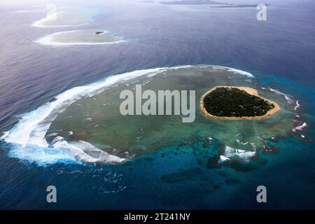 Heart Island, fidschi, und Inselkette, Luftlinie Stockfoto