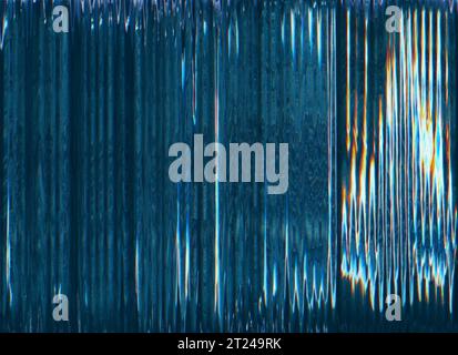 vhs-Band mit analoger Rauschüberlagerung mit Glitch-Textur dunkel Stockfoto