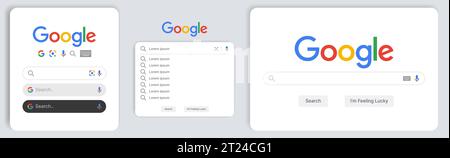 Google-Suchleiste, Internet-Online-Browser-Seite, Technologievorlage, Globale Suche Im Leeren Fenster, Website-Adresse, Leeres Browserelement Stock Vektor