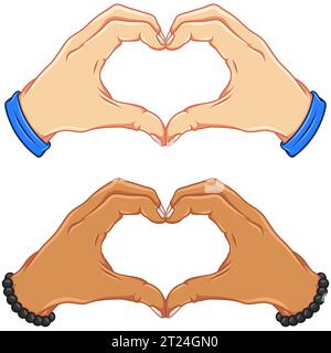 Vektordesign von Herz bildenden Händen als Symbol der Liebe Stock Vektor
