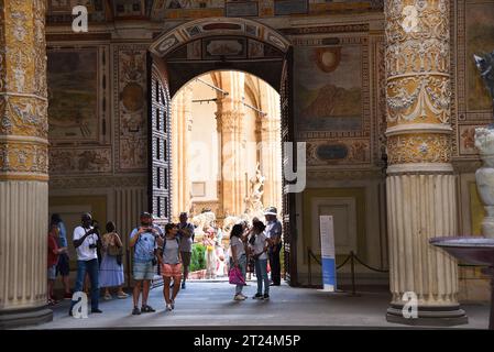 Florenz, Italien. September 2023. Der Palazzo Vecchio in Florenz. Hochwertige Fotos Stockfoto