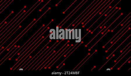 Rote dünne Linien abstrakter futuristischer technischer Hintergrund. Geometrische Vektorkonstruktion Stock Vektor