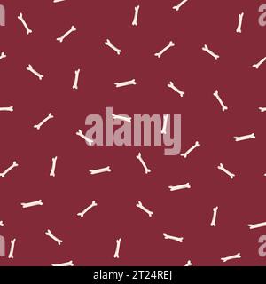 Nahtloses Halloween-Muster mit Knochen auf rotem Hintergrund. Trick or Treat. Vektorabbildung in abgewickelter Form Stock Vektor