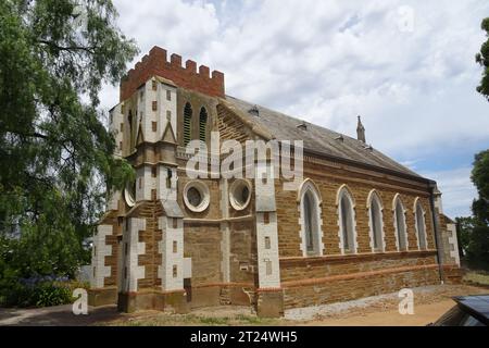 Blick auf die lutherische Kirche in South Australia, Willunga, Australien Stockfoto