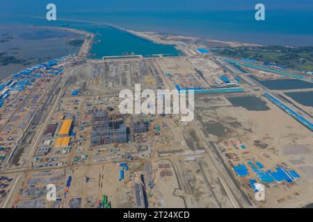 Das Matarbari-Kraftwerk ist ein 1.200 Megawatt (2x600) Kohlekraftwerk, das im Bau in Maheshkhali Upazila im Bezirk Cox's Bazar in so ist Stockfoto