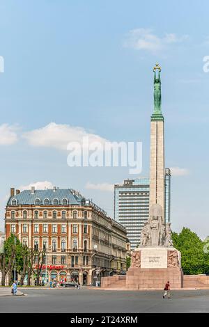 Freiheitsdenkmal im Stadtzentrum von Riga, Lettland Stockfoto