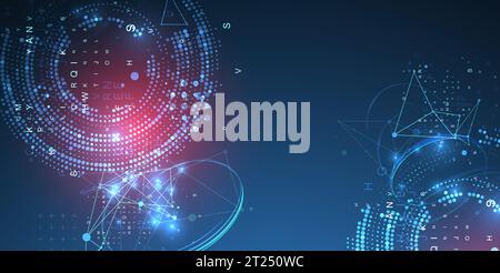 Halbtonwissenschaftliches Hintergrund mit verbindenden Punkten und Linien. Digitale Datenvisualisierung. Vektor Stock Vektor