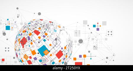 Abstrakter Technologiehintergrund. Globales Netzwerk Stock Vektor