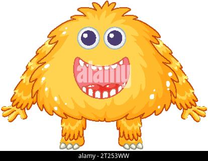 Eine lebendige und verspielte Zeichentrickfigur mit gelbem Haar und flauschigem Aussehen Stock Vektor