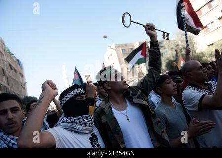 Eine solidarische Haltung von Damaskus Syrien mit dem palästinensischen Volk in Gazza Stockfoto