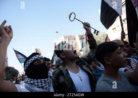 Eine solidarische Haltung von Damaskus Syrien mit dem palästinensischen Volk in Gazza Stockfoto