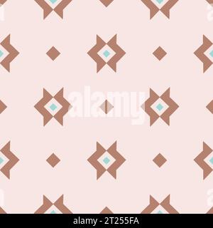 Nahtloses Muster für aztekische Ethnie. Einfache Illustration des indianischen Stammes, geometrische Symbole Hintergrund. Stock Vektor