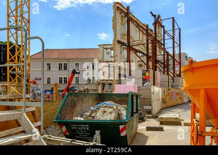 Baustelle Schillerhof Weimar in der Innenstadt von Weimar, Thüringen, Deutschland, 13. August 2020, nur für redaktionelle Zwecke. Stockfoto