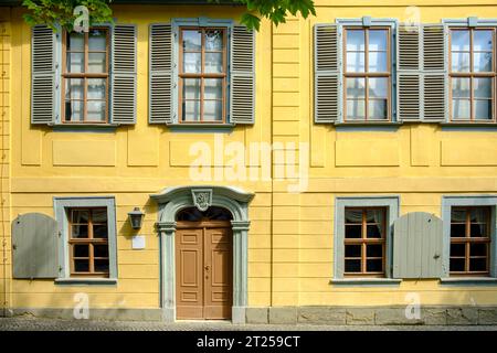 Schillers Residenz in Weimar an der Schillerstraße Nr. 12, Weimar, Thüringen, Deutschland. Stockfoto