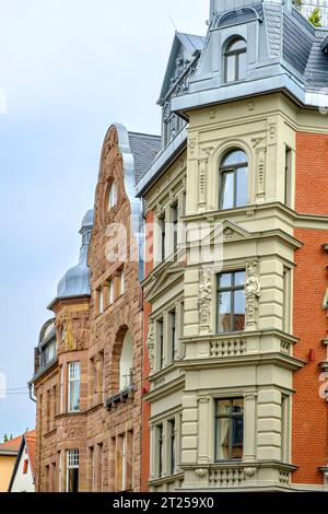 Denkmalgeschützte Architektur in der Frauentorstraße in der historischen Innenstadt von Weimar, Thüringen. Stockfoto