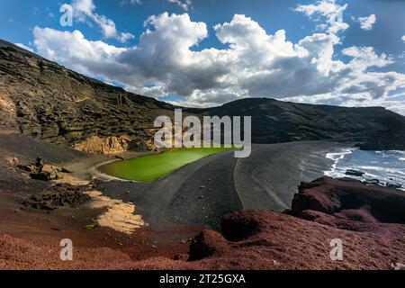 Spanien, Lanzarote: Grüne Lagune von Charco de los Clicos Stockfoto