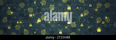 Sicherer digitaler Raum. Virtuell vertraulich, Programmierschutz. Vektor Stock Vektor