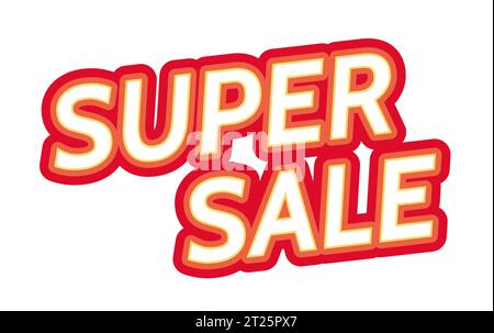 Super Sale Words 2D-Zeichentricksatz Stock Vektor