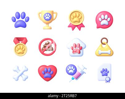 PET 3D-Set, tolles Design für jeden Zweck. Vektorabbildung Stock Vektor