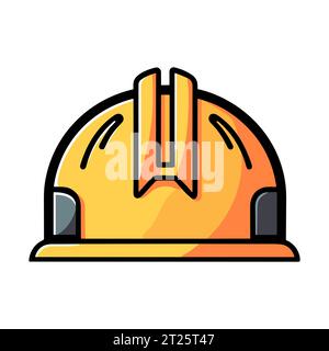 Design-Helm-Symbol im flachen Stil. Design Schutzhelm-Symbol. Zeichentricksymbol des Helms. Vektorabbildung Stock Vektor