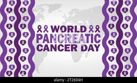 Welttag Des Pankreaskarzinoms. Urlaubskonzept. Vorlage für Hintergrund, Banner, Karte, Poster mit Textbeschriftung. Vektorabbildung Stock Vektor