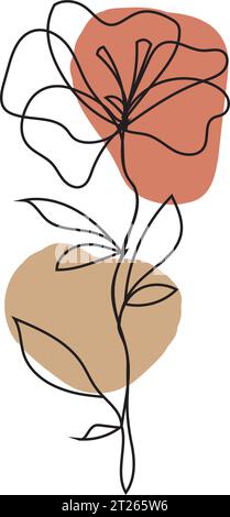 Linienkunstblume, hochwertiges Vektorsymbol, schöne Linienkunst, Verwendung im Logo, Illustration Stock Vektor