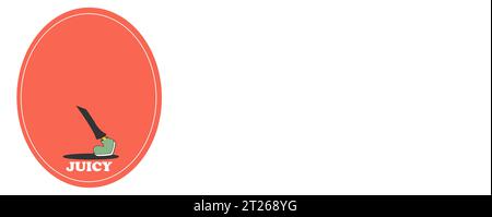 90er Jahre Fruit lustige Retro Hippie Groovy Cartoon Charaktere. Labels mit Comic-Charakteren wie Birne, Ananas und Apfel. Groovige Sommer-Vektor-Aufkleber Stock Vektor