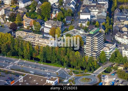 Luftbild, Rathaus, Abriss Realschule, Olpe-Stadt, Olpe, Sauerland, Nordrhein-Westfalen, Deutschland ACHTUNGxMINDESTHONORARx60xEURO *** Luftansicht, Rathaus, Abbruchschule, Olpe City, Olpe, Sauerland, Nordrhein-Westfalen, Deutschland ATTENTIONxMINESTHONORARx60xEURO Stockfoto