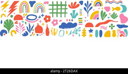 Ein Satz handgezeichneter organischer Formen Stock Vektor