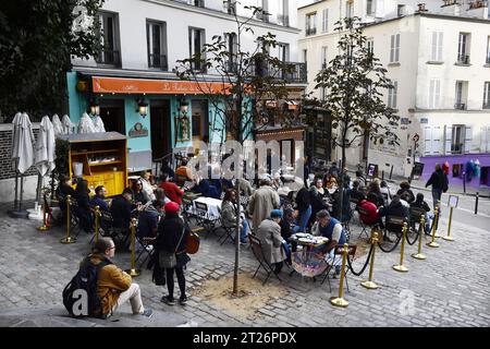 Restaurant Le Relais de la Butte - Montmartre - Paris - Frankreich Stockfoto