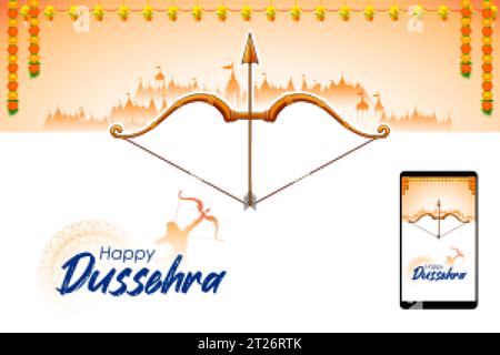 Frohe Dussehra Feiertag religiöses Festival von Indien Hintergrund Stock Vektor